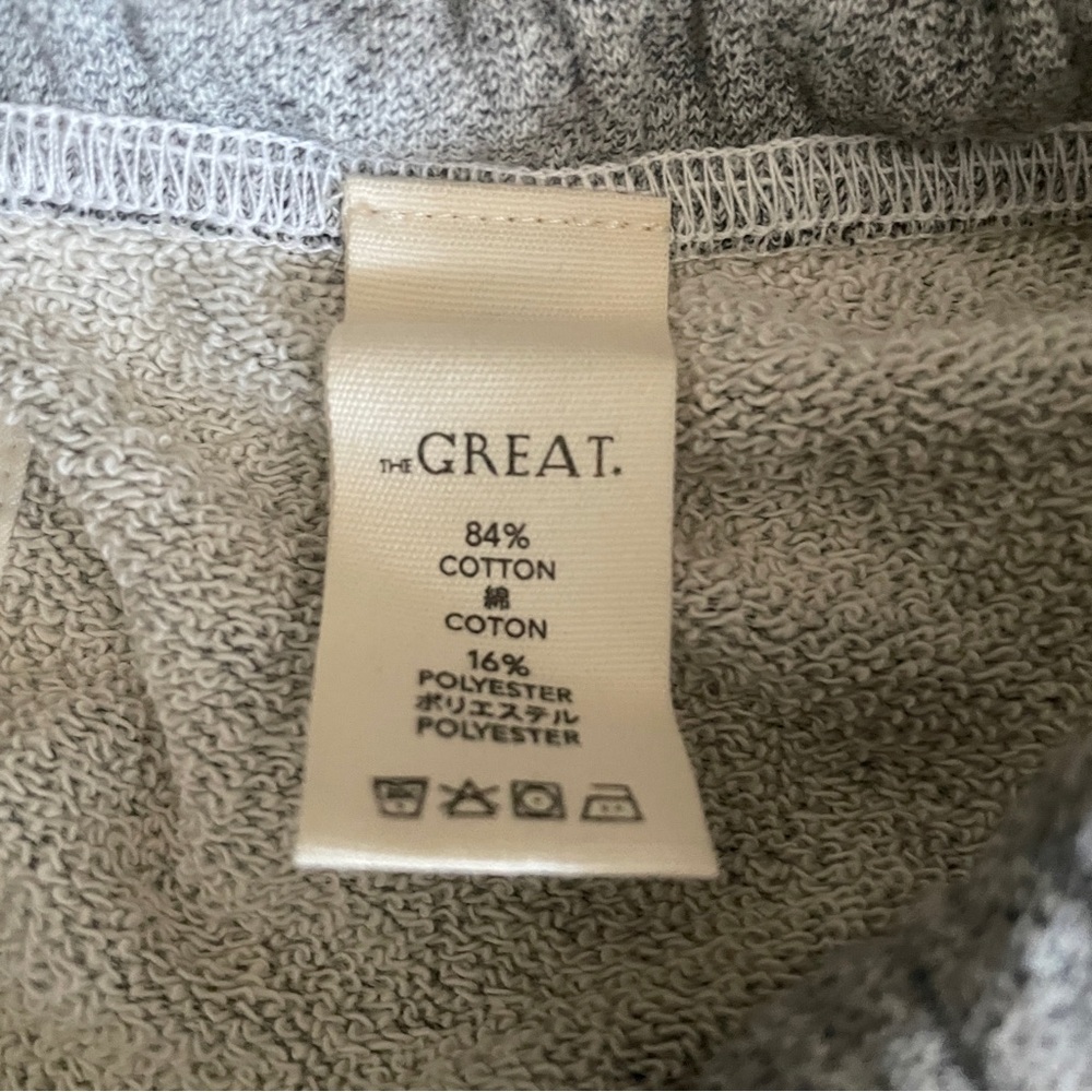 NEW THE GREAT The Stadium Sweatpant Jogger Varsity Gray Cotton Size Small (1) - Picture 11 of 12